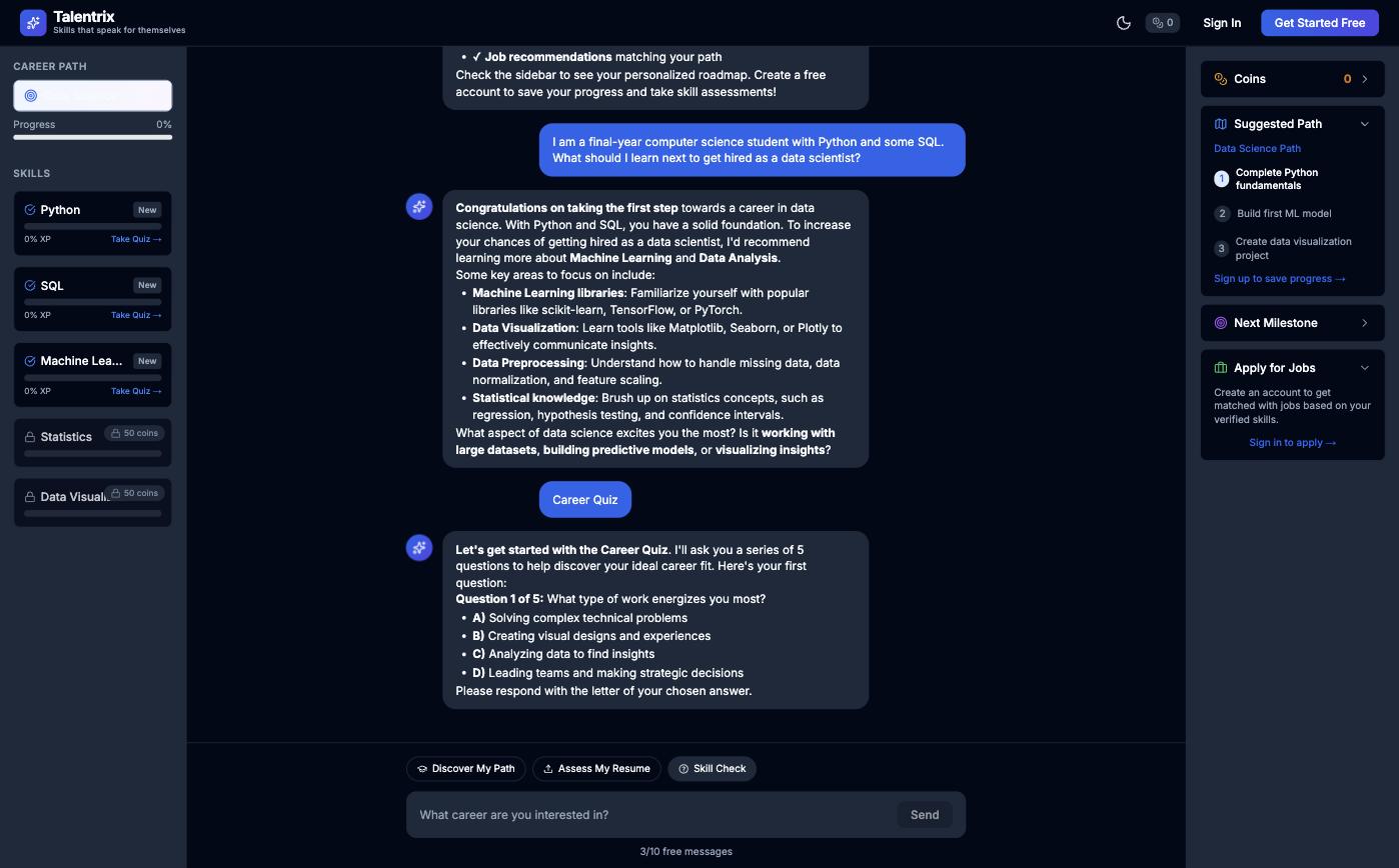 Talentrix career quiz